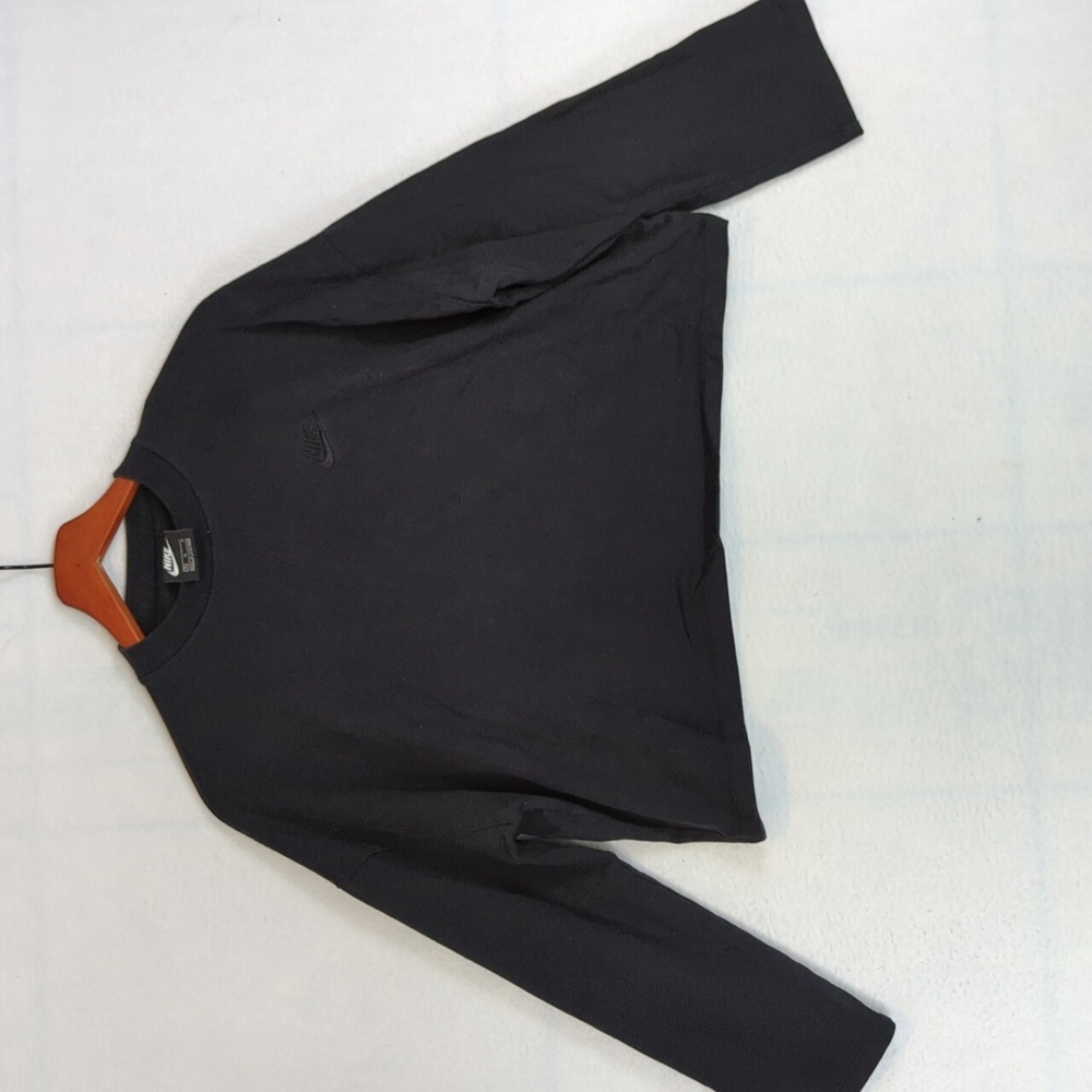 Nike Black‎ Logo Crewneck Wide Sleeve Cropped Women's Oversized Sweater M